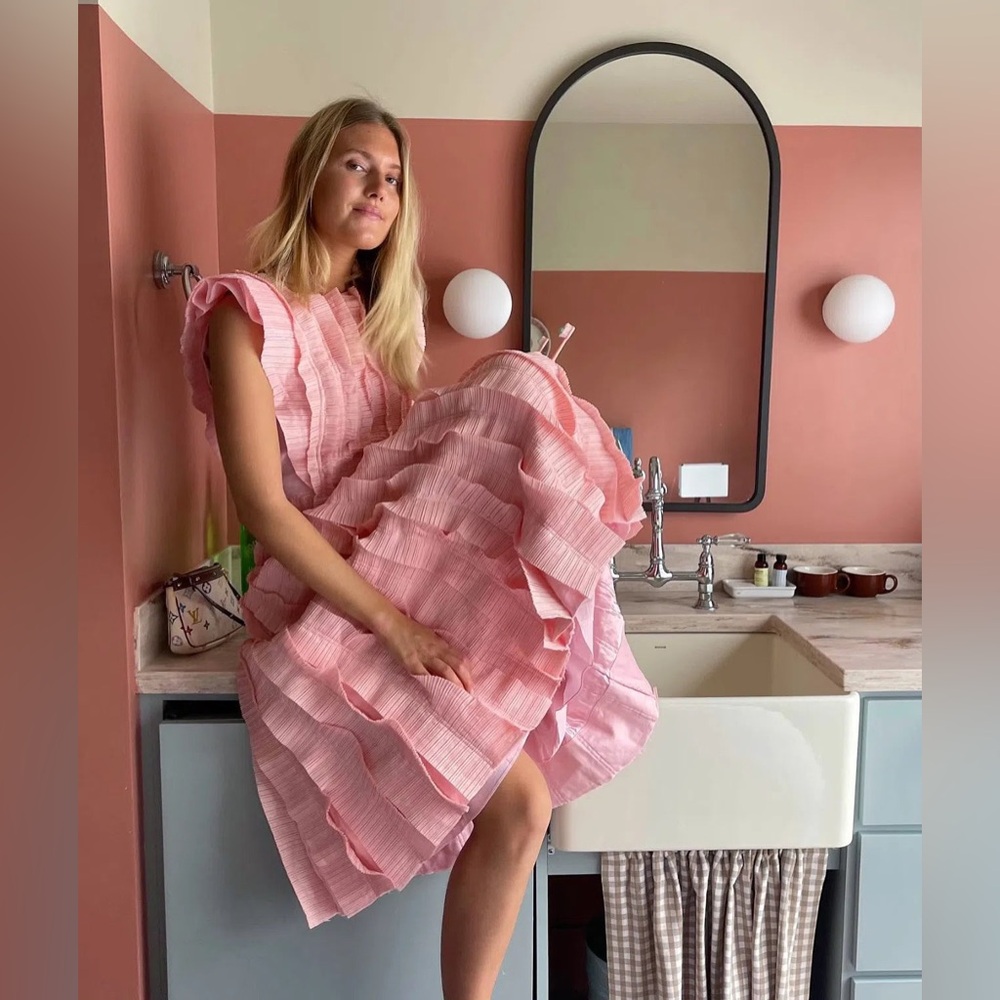 Aje Hybrid Midi Dress Pink